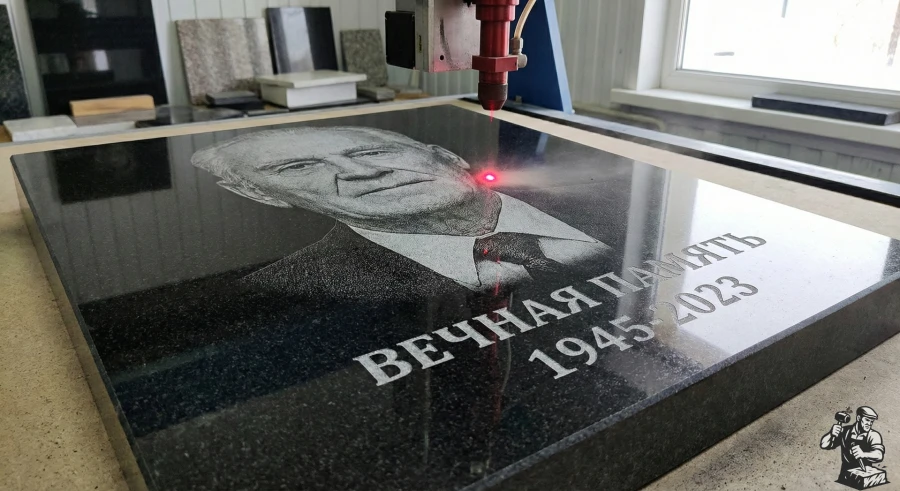 Protsess-lazernoy-gravirovki-portreta-i-nadpisi